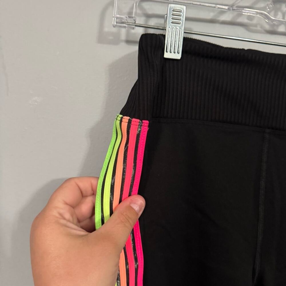 PINK Victoria's Secret Ultimate Yoga Leggings Women’s Size Large Neon Stripes - Picture 4 of 9